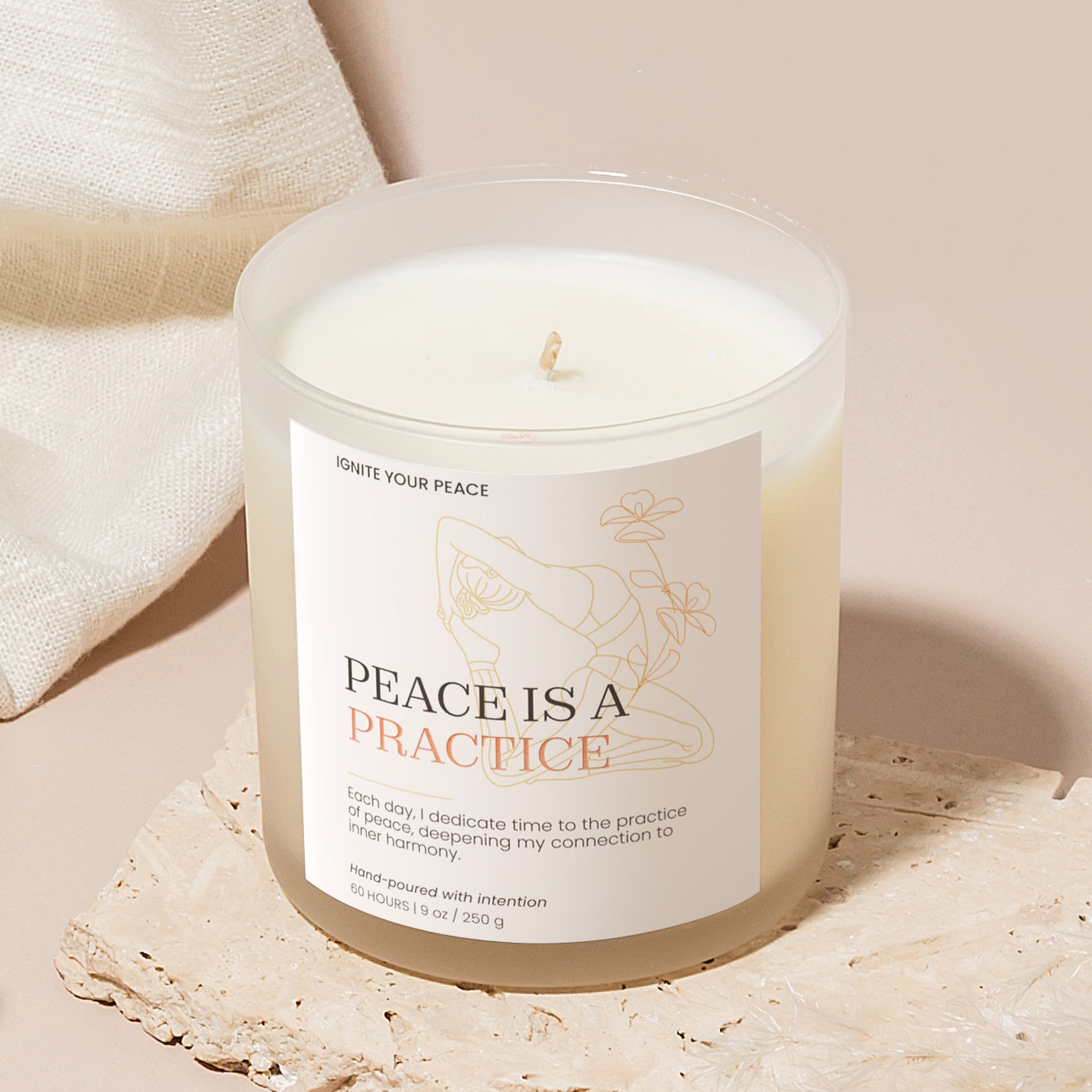Peace Is A Practice – Daily Mindfulness Affirmation Candle