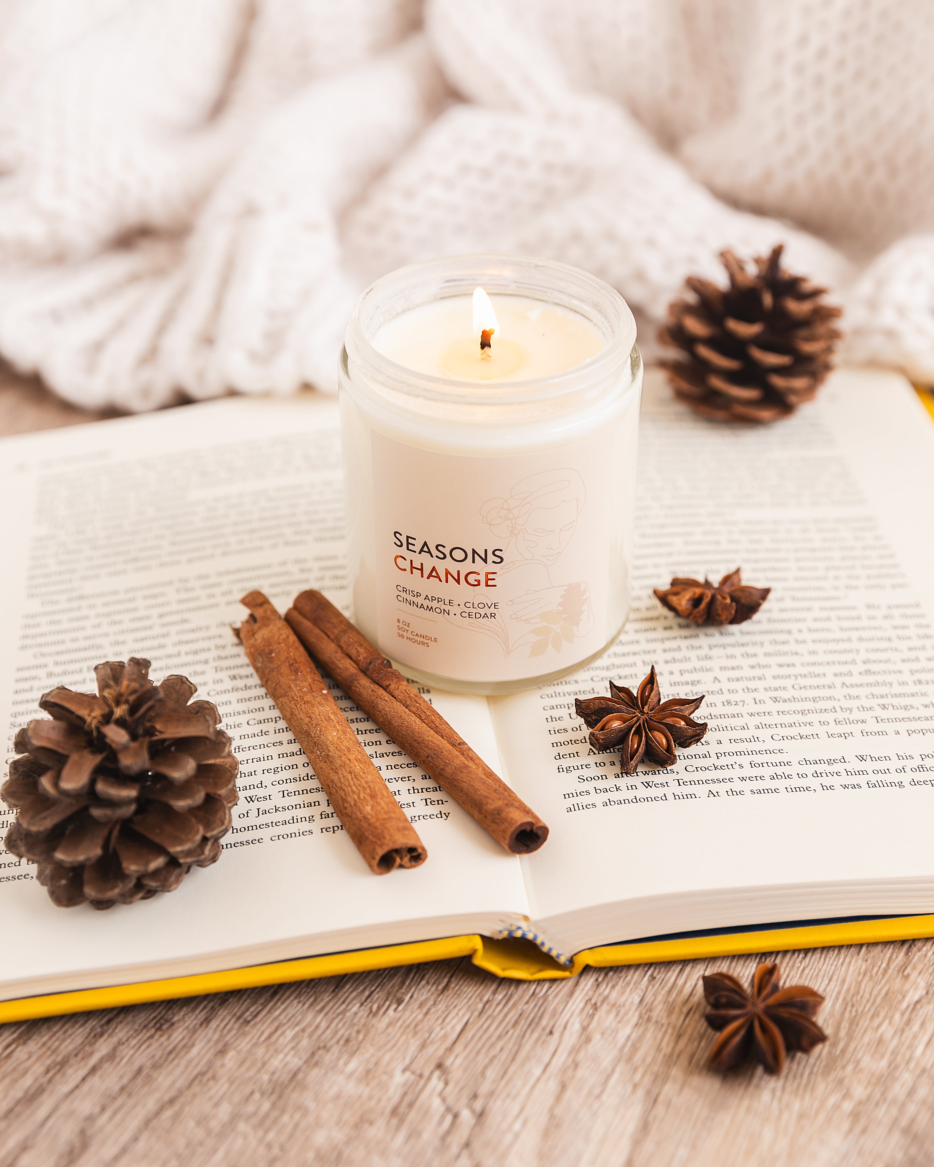 Fall Scented Soy Candle – Choose Your Scent | Affirmation Candle for Gratitude, Rest & Renewal | Cozy Gift